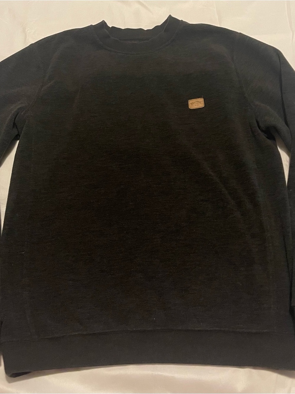 Billabong Men's Black Crewneck Sweatshirt with Chest Patch